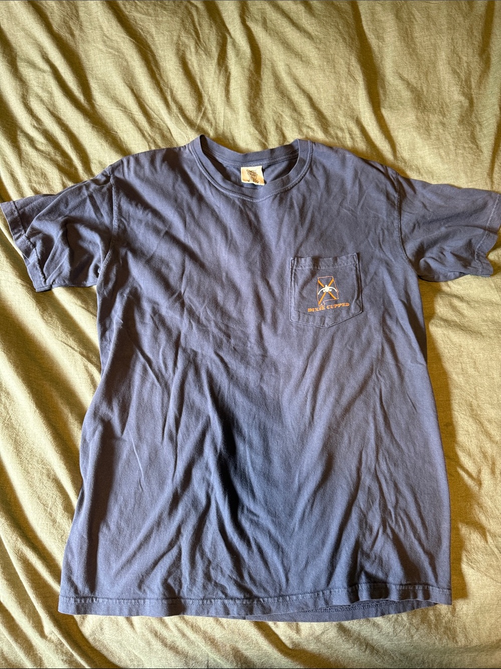 Comfort Colors Navy Short Sleeve Pocket Tee with Subtle Logo